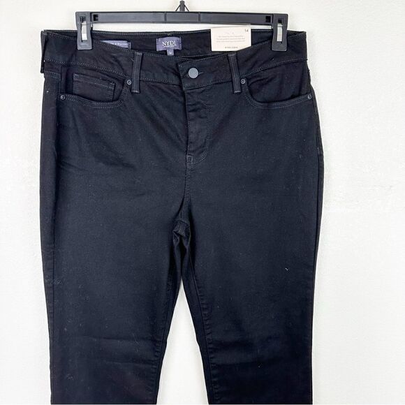 NYDJ Black Marilyn Straight Leg Jeans Denim Size 14 Stretch - Picture 4 of 7
